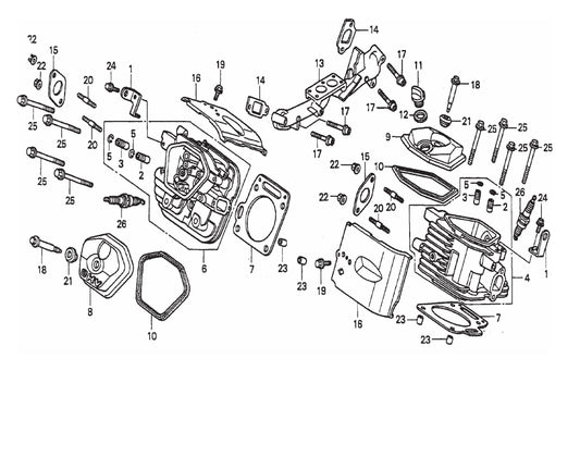 JWN-SERIES HONDA GX670TAF-Cylinder Head Assembly Parts