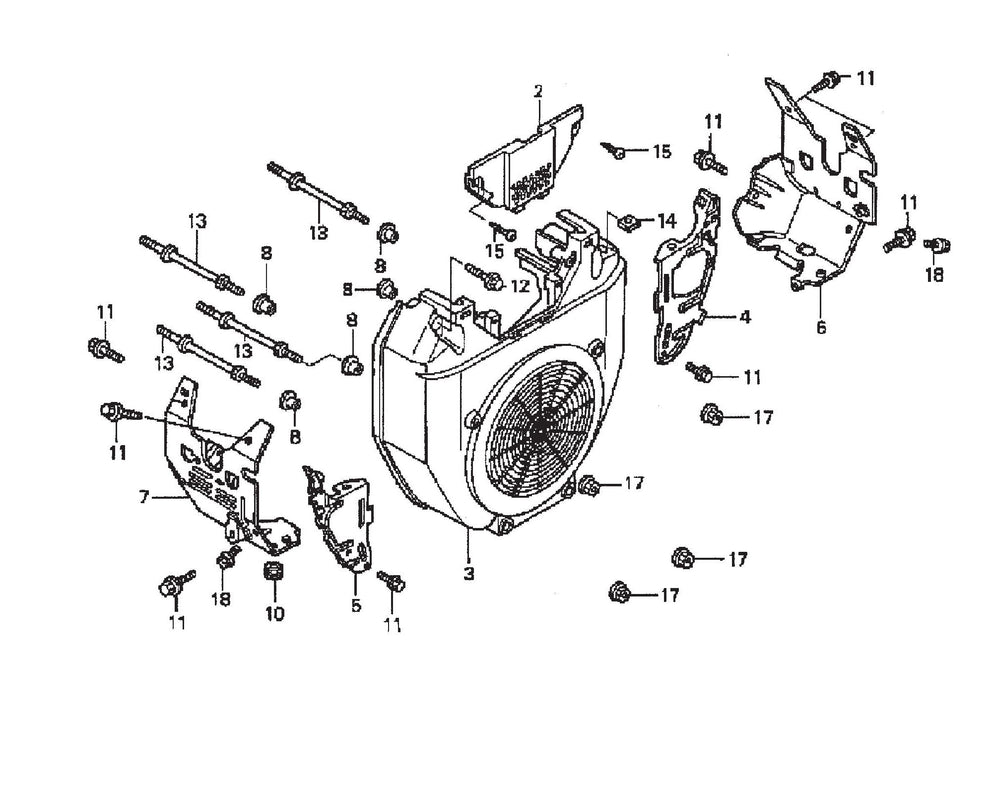 JWN-SERIES HONDA GX670TAF-Fan Cover Assembly Parts
