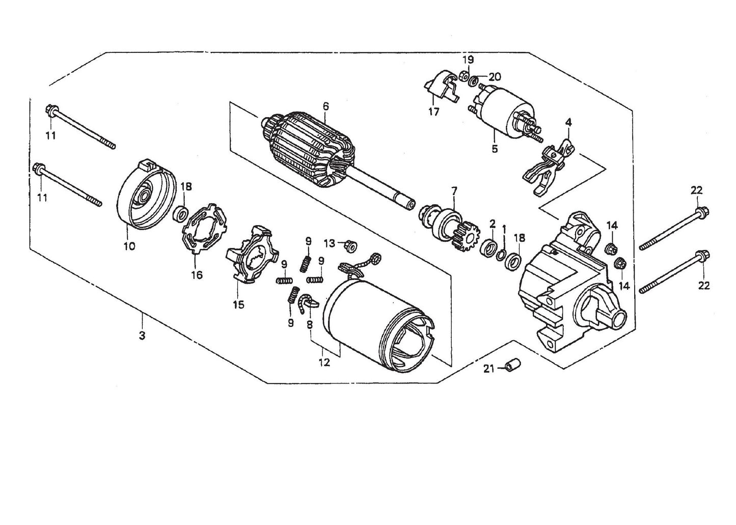 JWN-SERIES HONDA GX670TAF-Starter Motor Assembly Parts