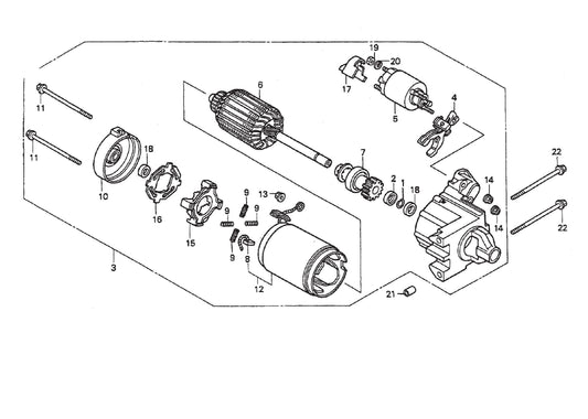 JWN-SERIES HONDA GX670TAF-Starter Motor Assembly Parts