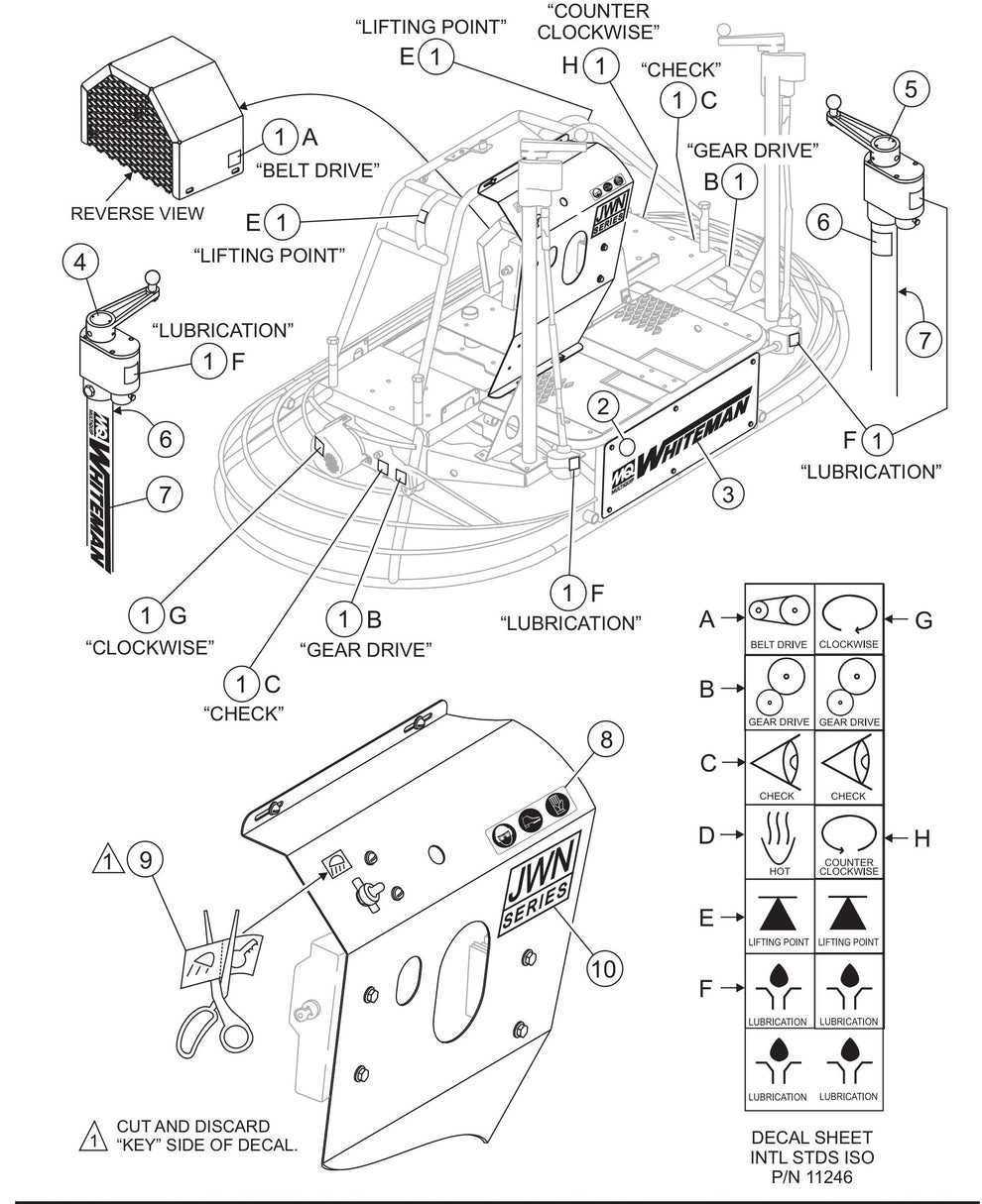 JWN-SERIES S/N VB0206951 AND BELOW Nameplate And Decals Assembly Parts