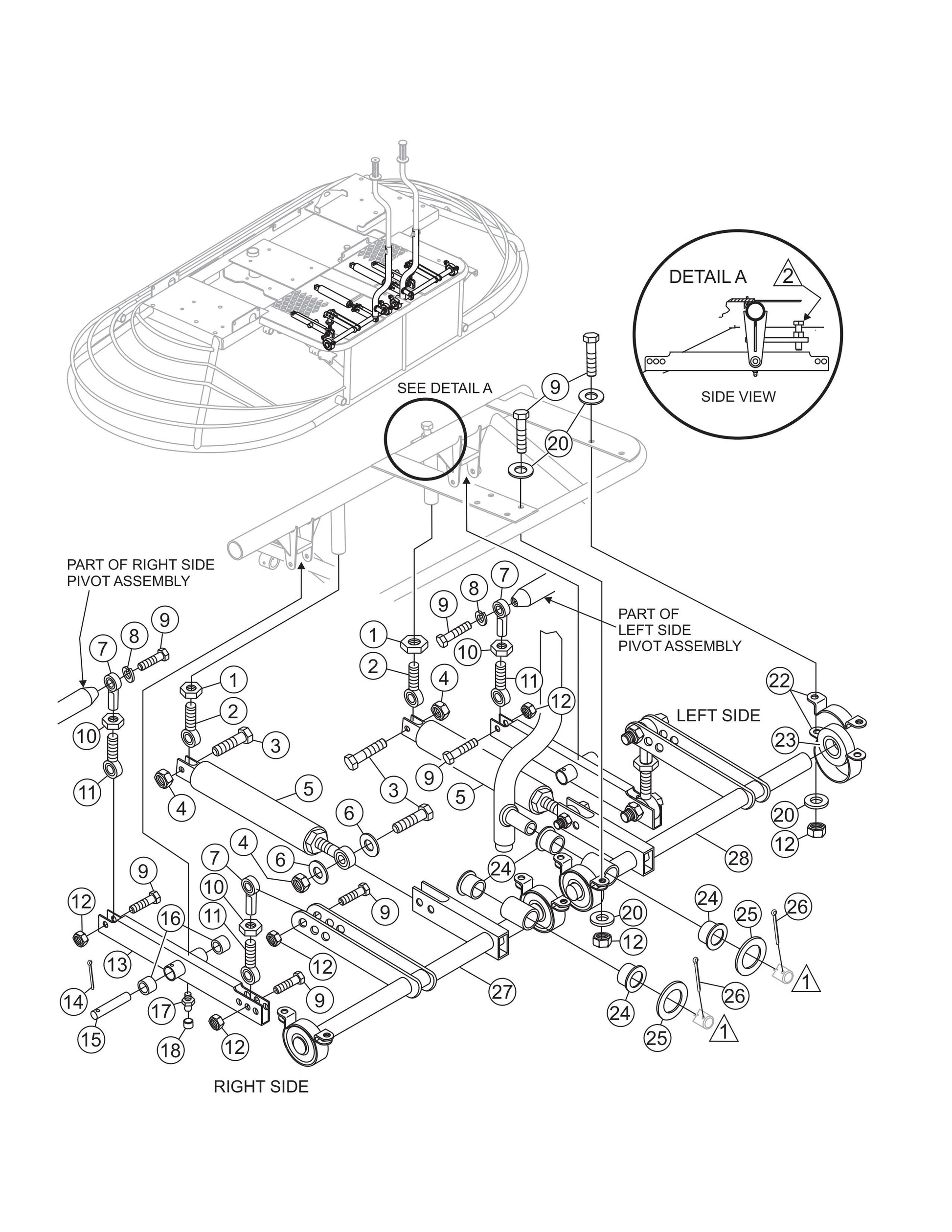 JWN-SERIES S/N VB0206951 AND BELOW Steering Control Assembly (Left/Right) Parts