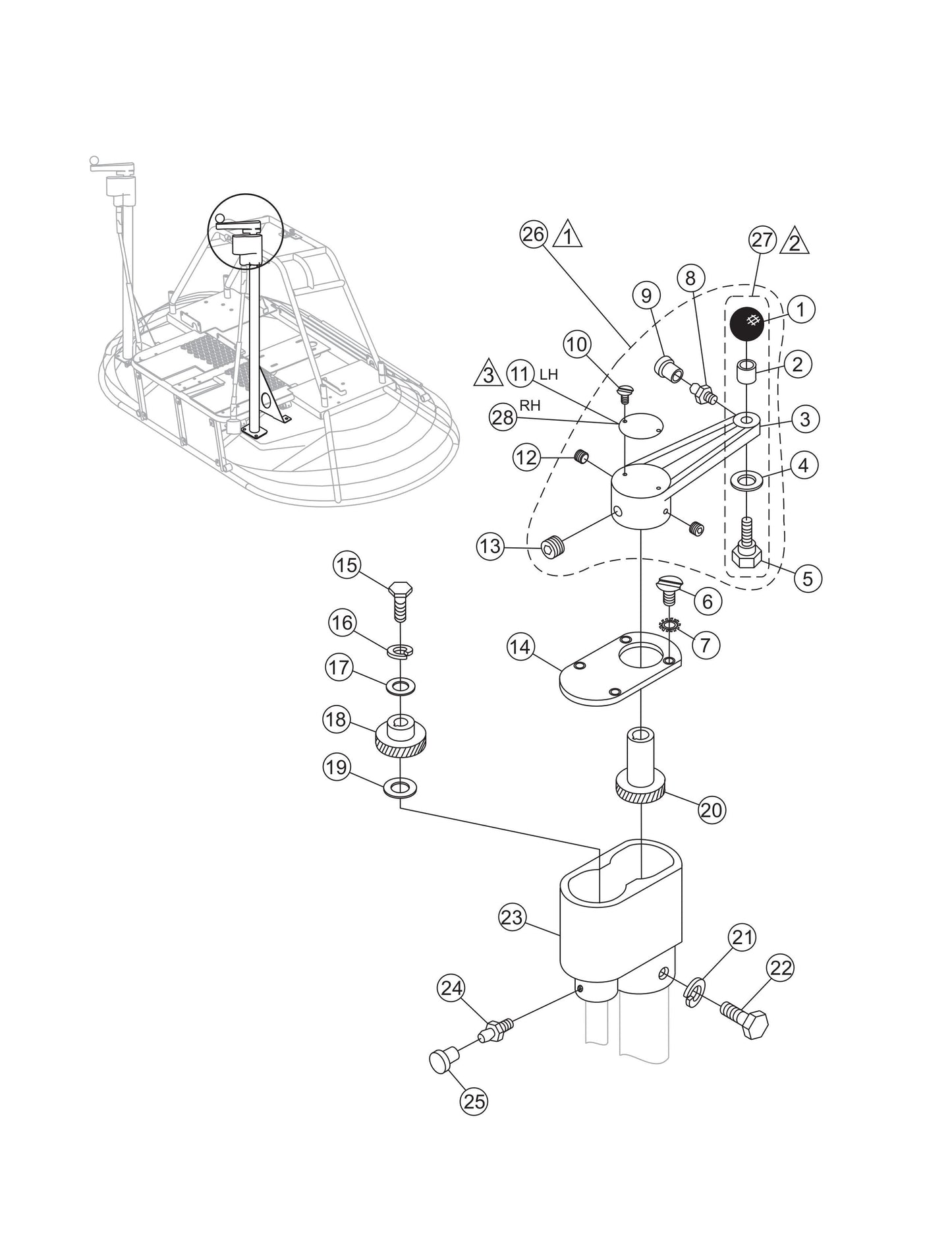 JWN-SERIES S/N VB0206951 AND BELOW Twin Pitch Handle Assembly (Left/Right) parts