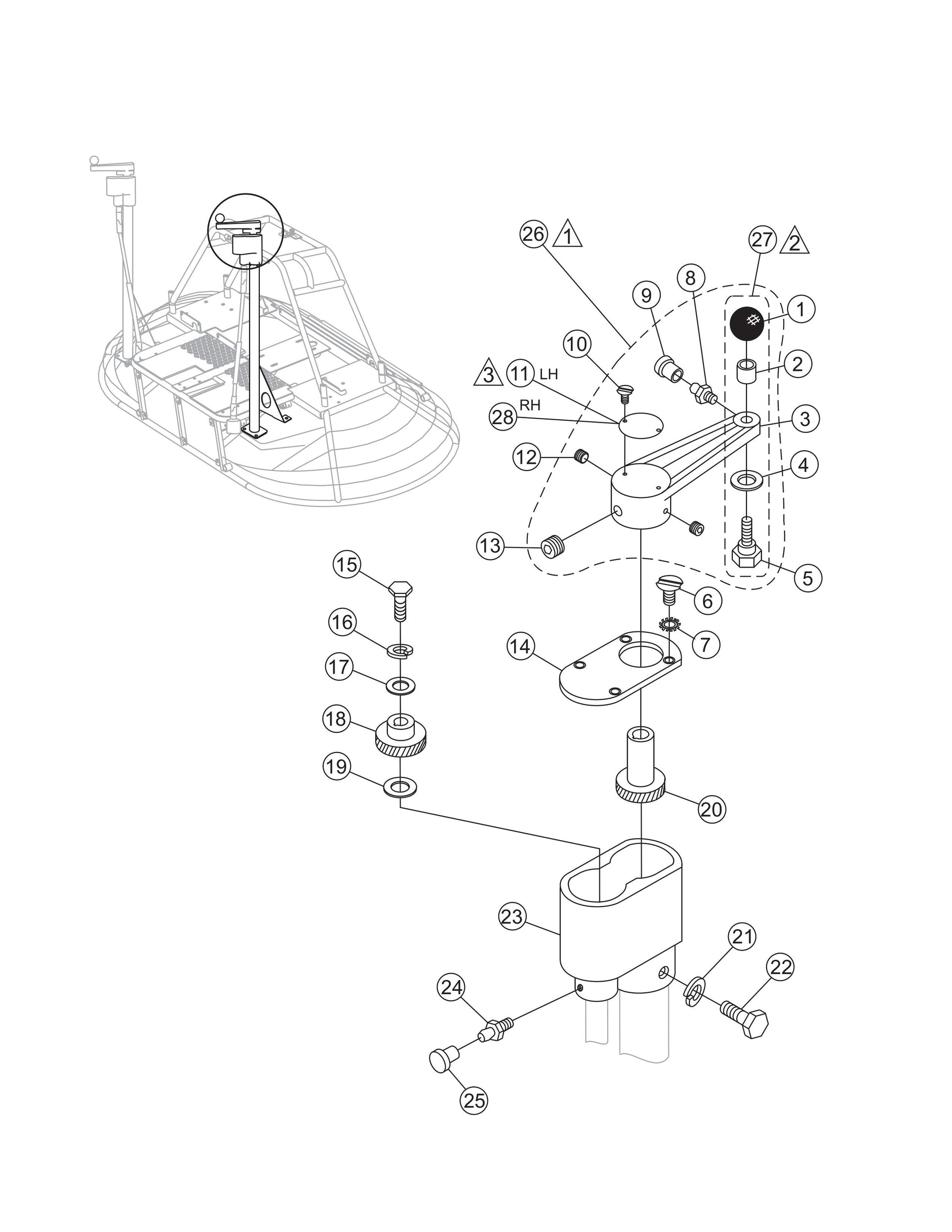 JWN-SERIES S/N VB0206951 AND BELOW Twin Pitch Handle Assembly (Left/Right) parts
