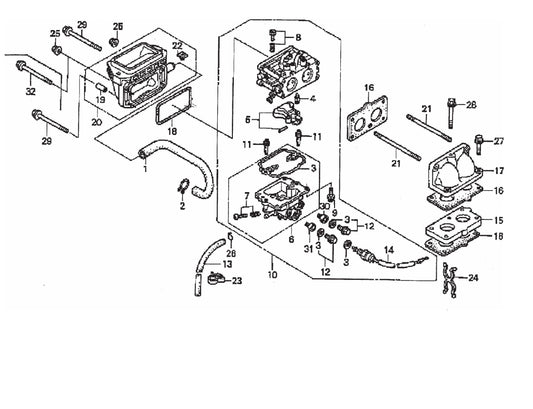 JWN-SERIES HONDA GX670TAF-Carburetor Assembly Parts