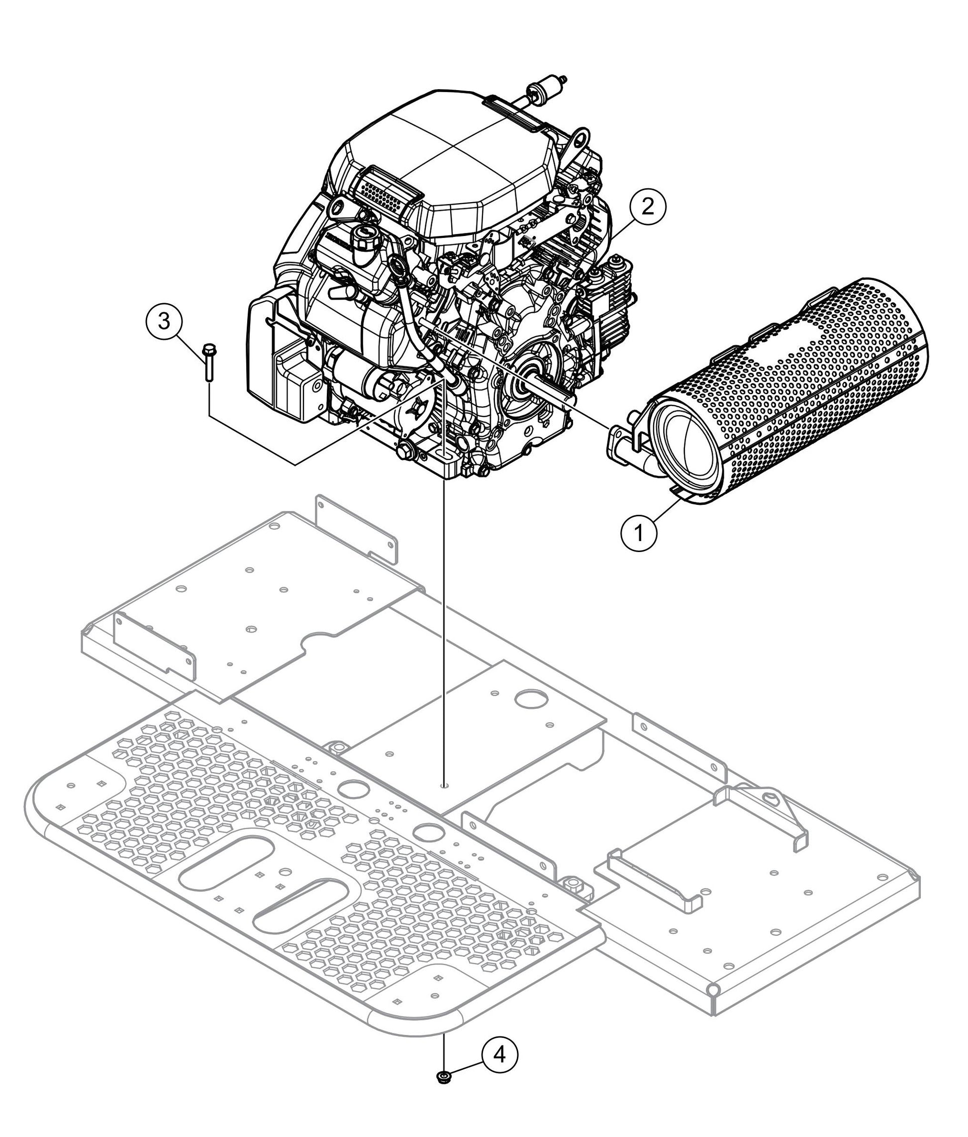 JWN-24HTCSL, JWN-24HSCSL S/N VB0206952 and Above - Engine And Muffler Assembly Parts