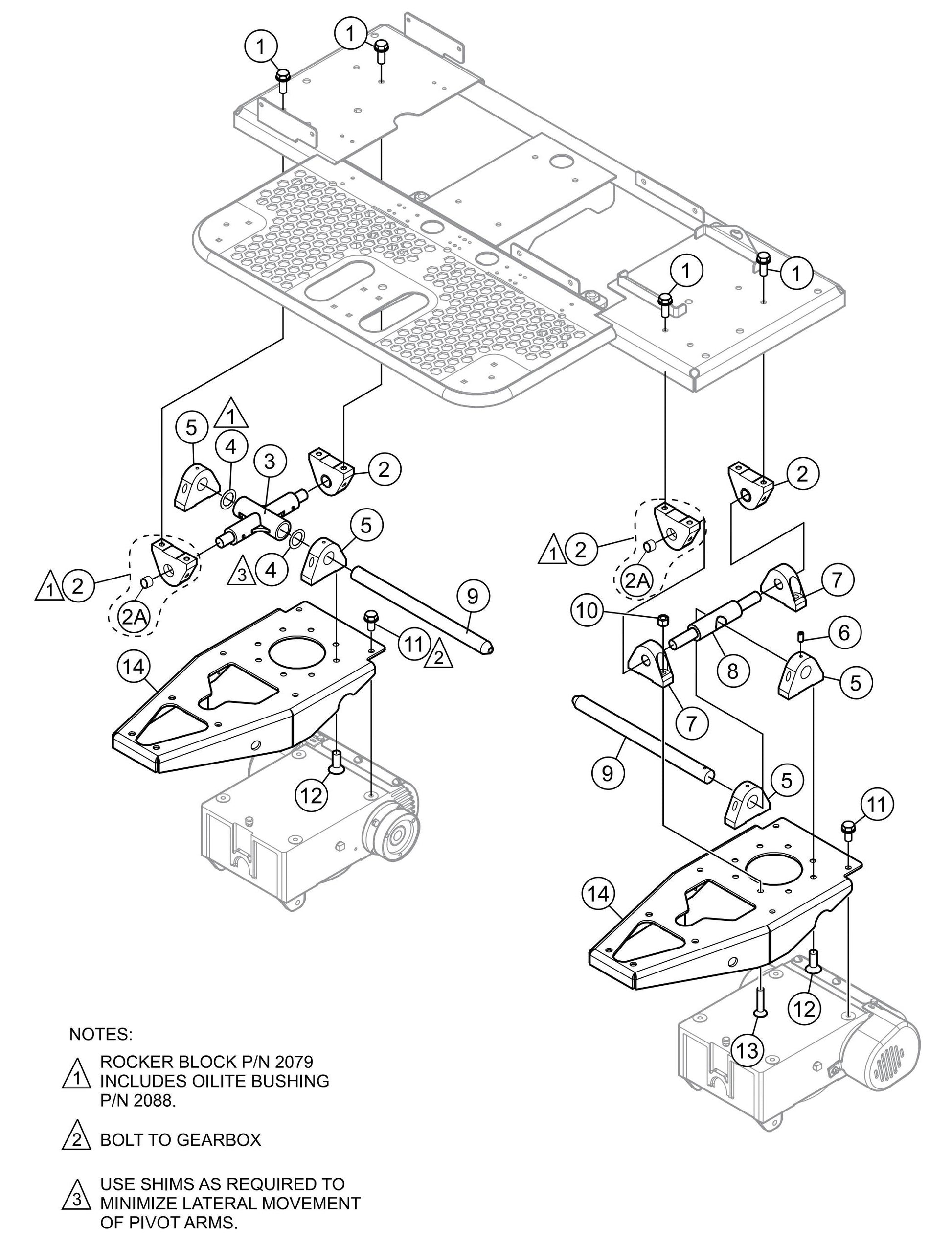 JWN-24HTCSL, JWN-24HSCSL S/N VB0206952 and Above - Pivot Assembly Parts