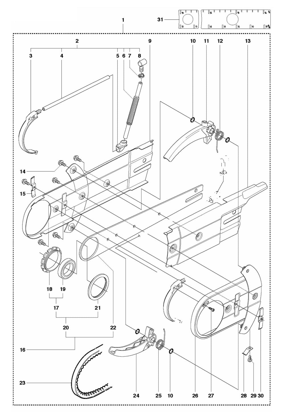K650 Cut-n-Break Cutter Arm Assembly Parts by Husqvarna