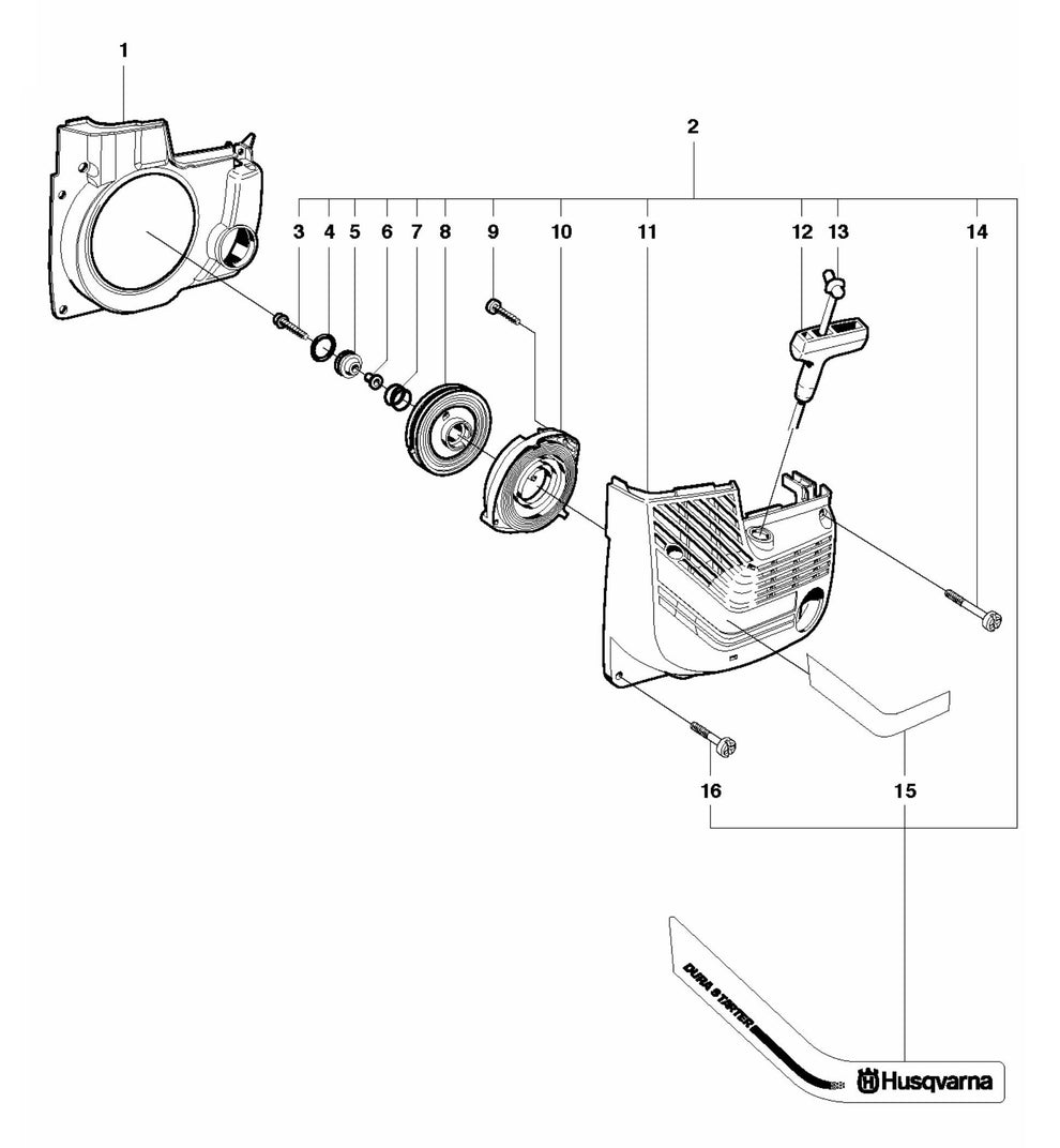 K650 Cut-n-Break Starter Assembly Parts by Husqvarna