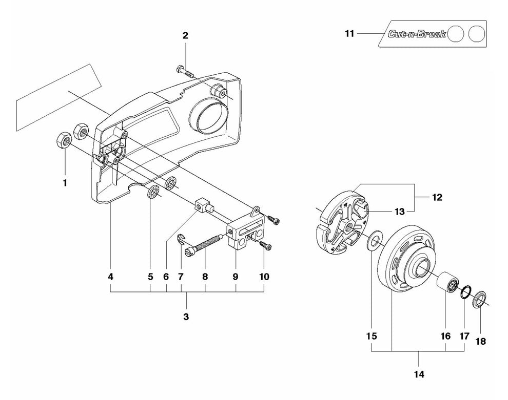 K650 Cut-n-Break Clutch Assembly Parts by Husqvarna