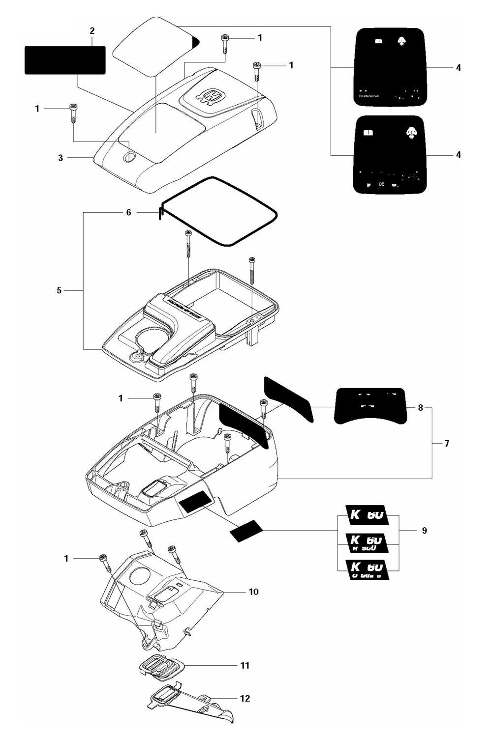 K760 Rescue Cylinder Cover Assembly Parts by Husqvarna