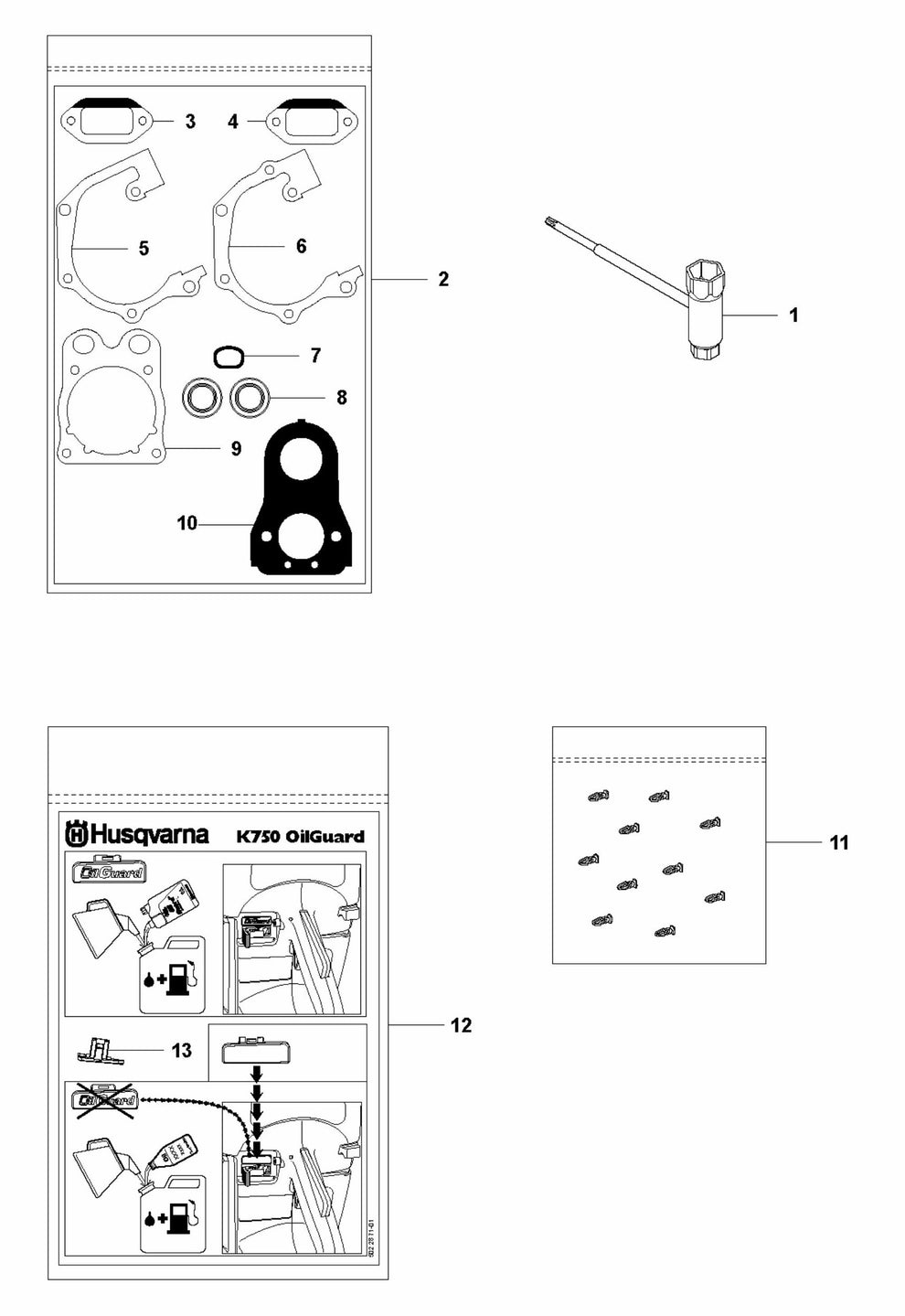 K760 Rescue Gasket Kit Assembly Parts by Husqvarna