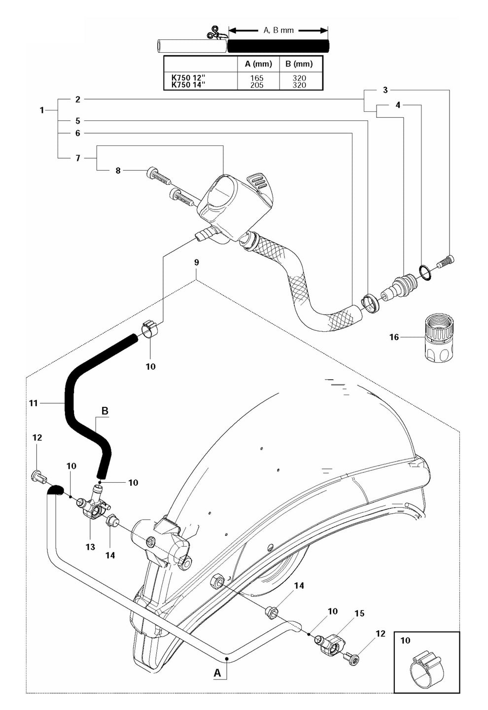 K760 Rescue Hose Assembly Parts by Husqvarna
