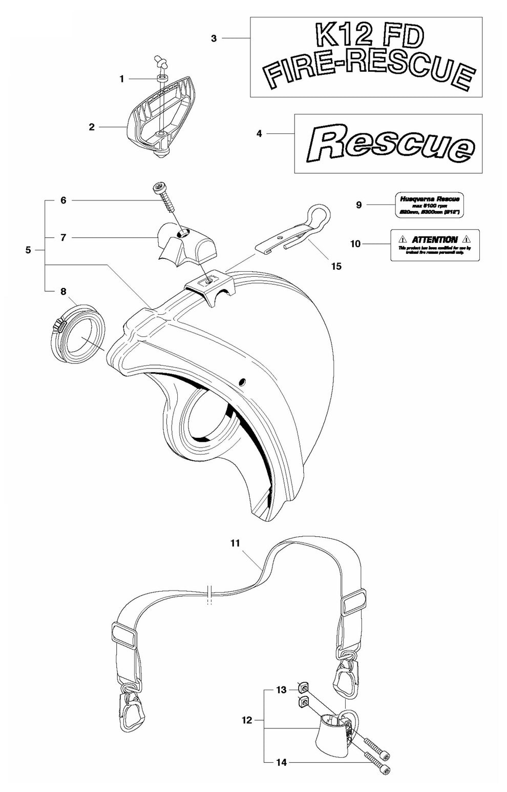 K760 Rescue Assembly Parts by Husqvarna