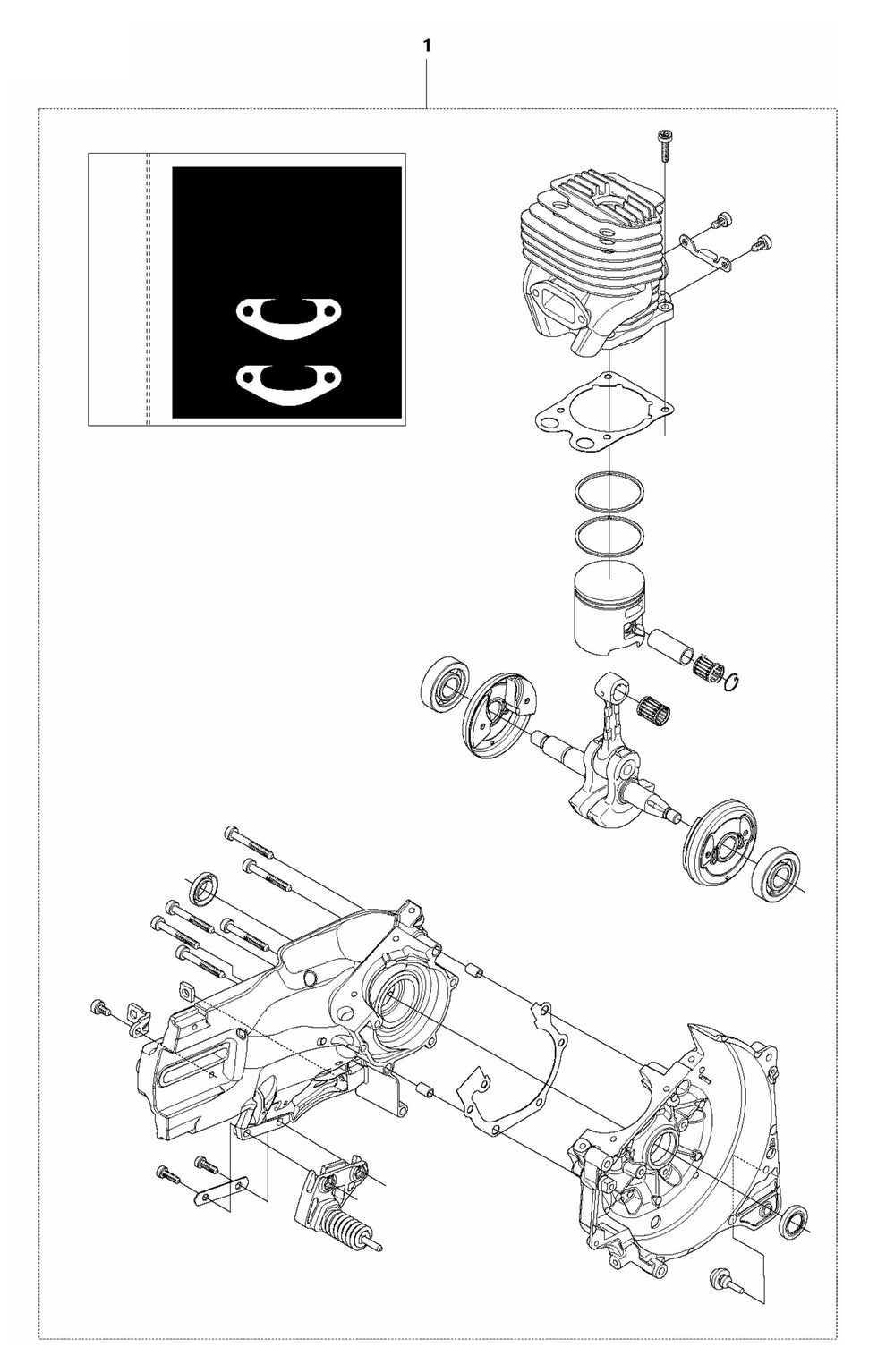 K760 Rescue Short Block Assembly Parts-1 by Husqvarna