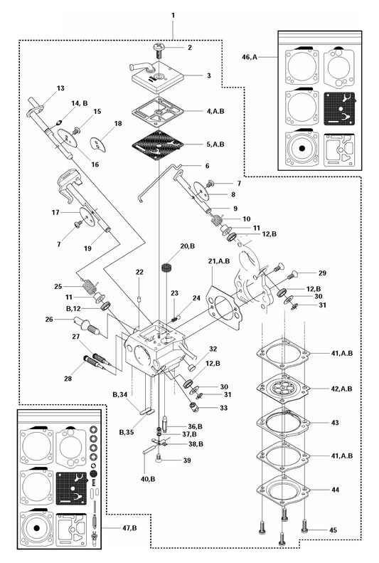 K760 Carburetor Assembly Parts