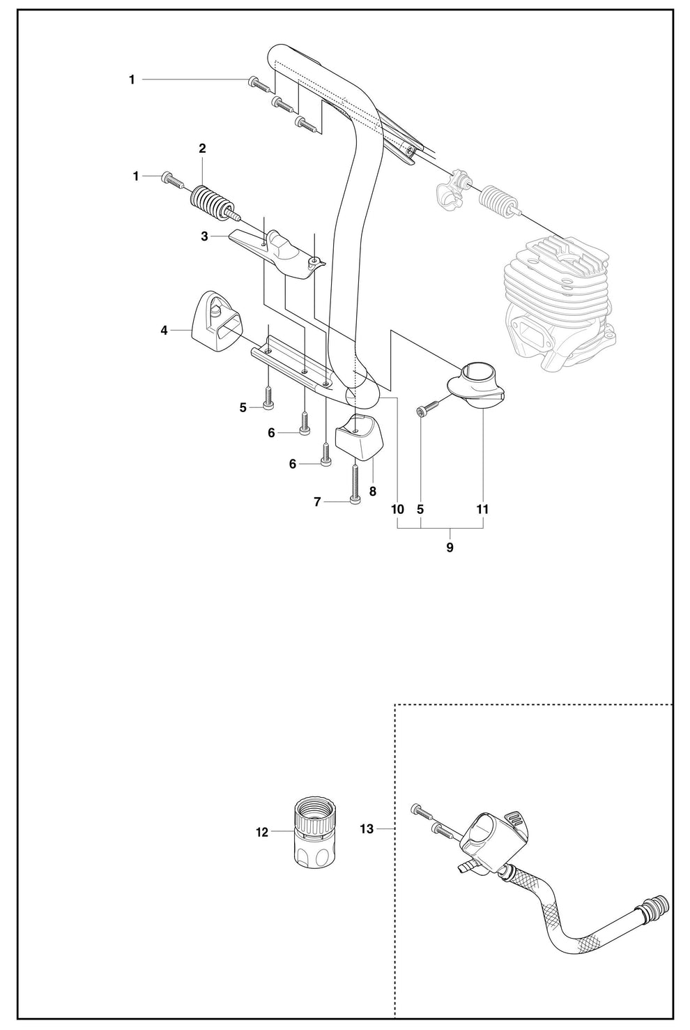 K750 Ground Support Assembly Parts by Husqvarna
