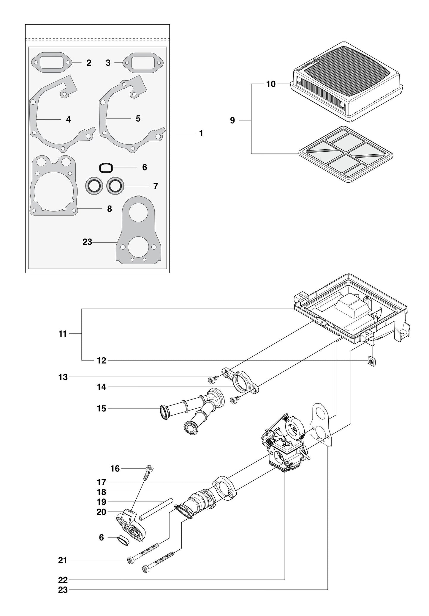 K750 Air Filter Assembly Parts