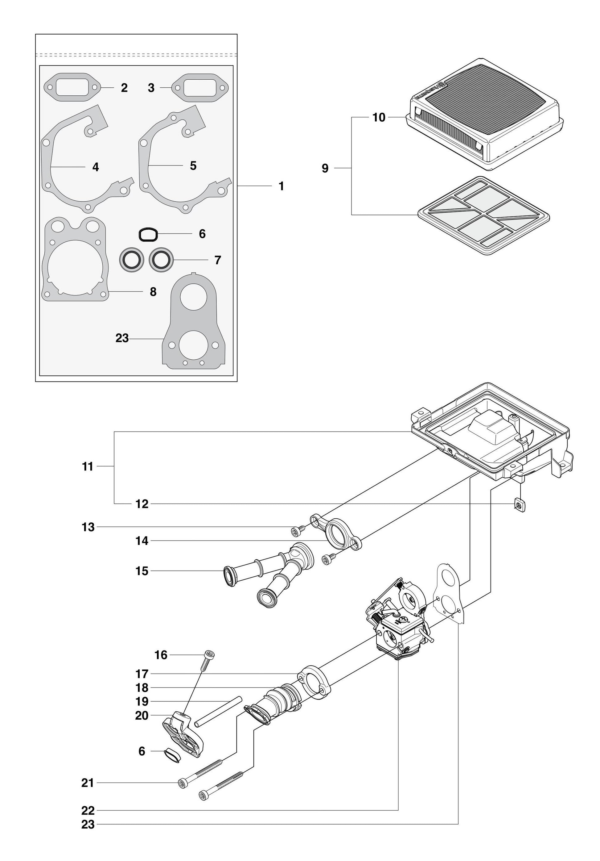 K750 Air Filter Assembly Parts