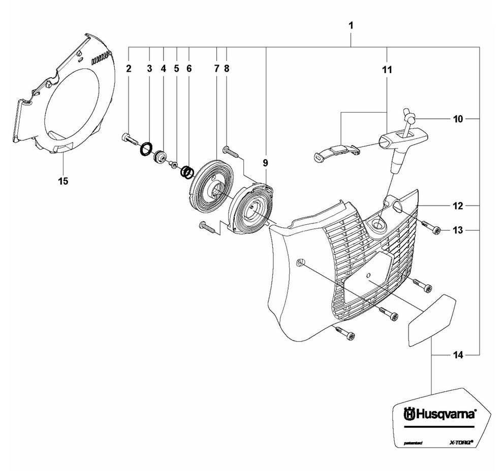 K760 Cut-N-Break Starter Assembly Parts by Husqvarna