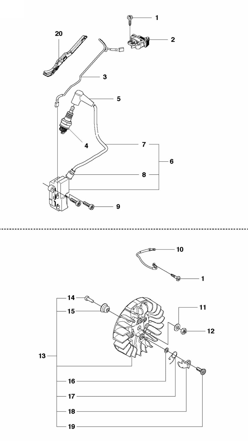 K760 Cut-N-Break Ignition System Assembly Parts by Husqvarna