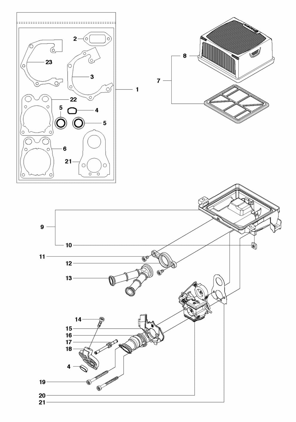 K760 Cut-N-Break Air Filter Assembly Parts by Husqvarna