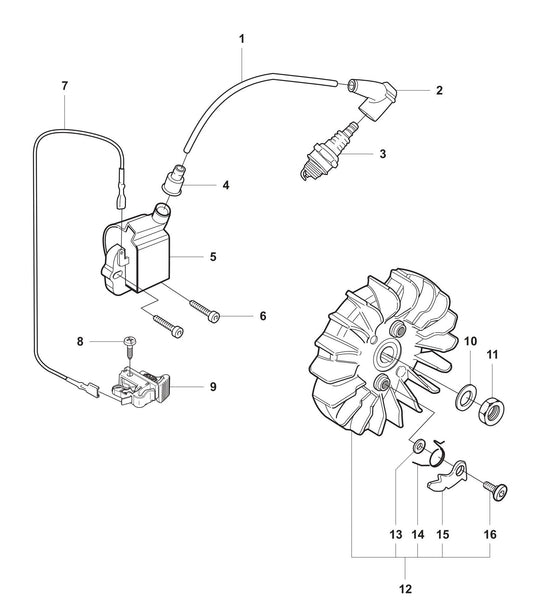 K950 Flywheel and Ignition System Parts