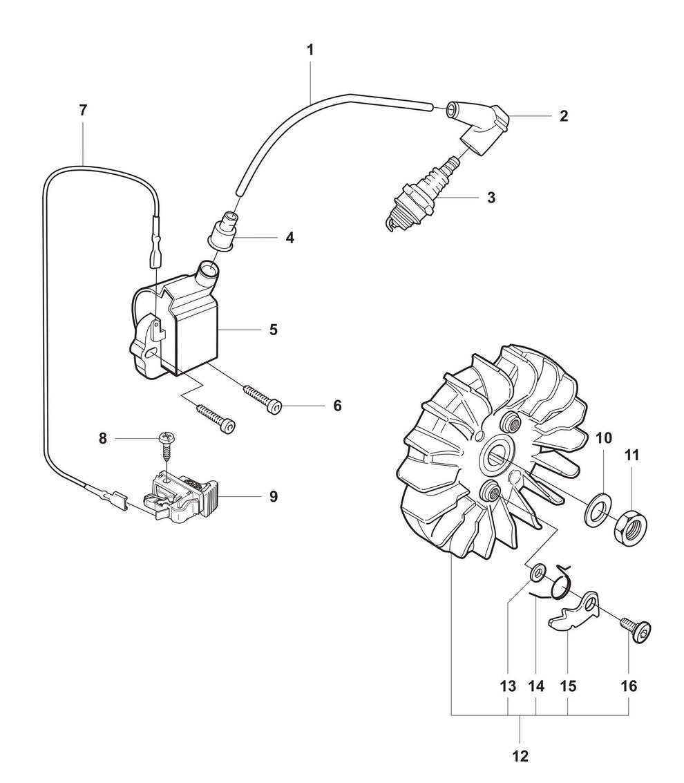K950 Flywheel and Ignition System Parts
