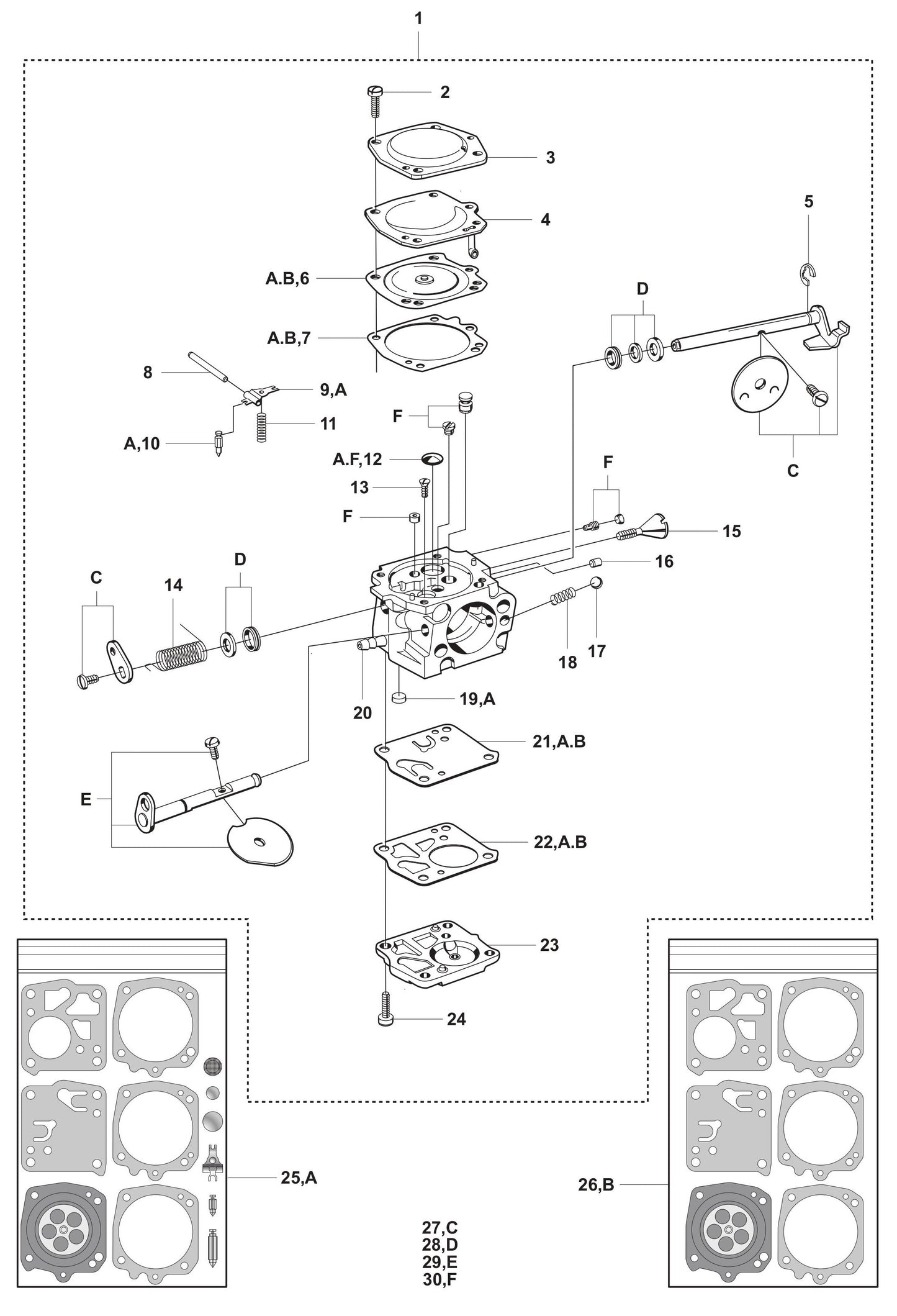 K950 Carburetor Assembly-2 Parts