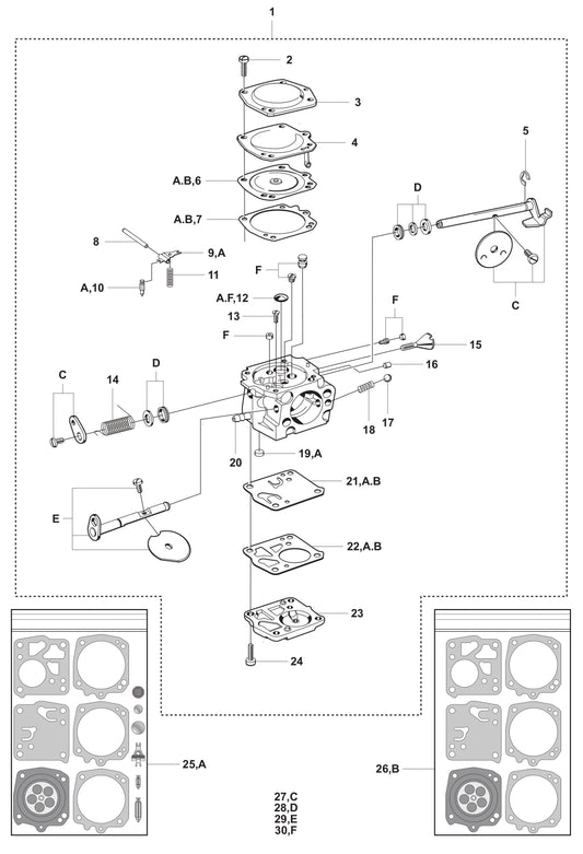 K950 Carburetor Assembly-2 Parts