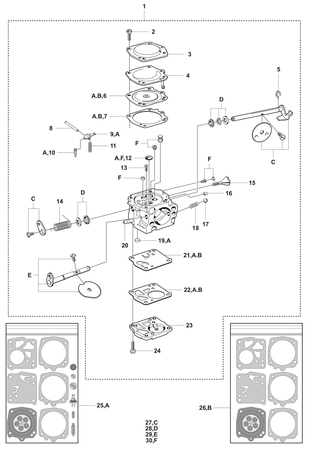 K950 Carburetor Assembly-2 Parts
