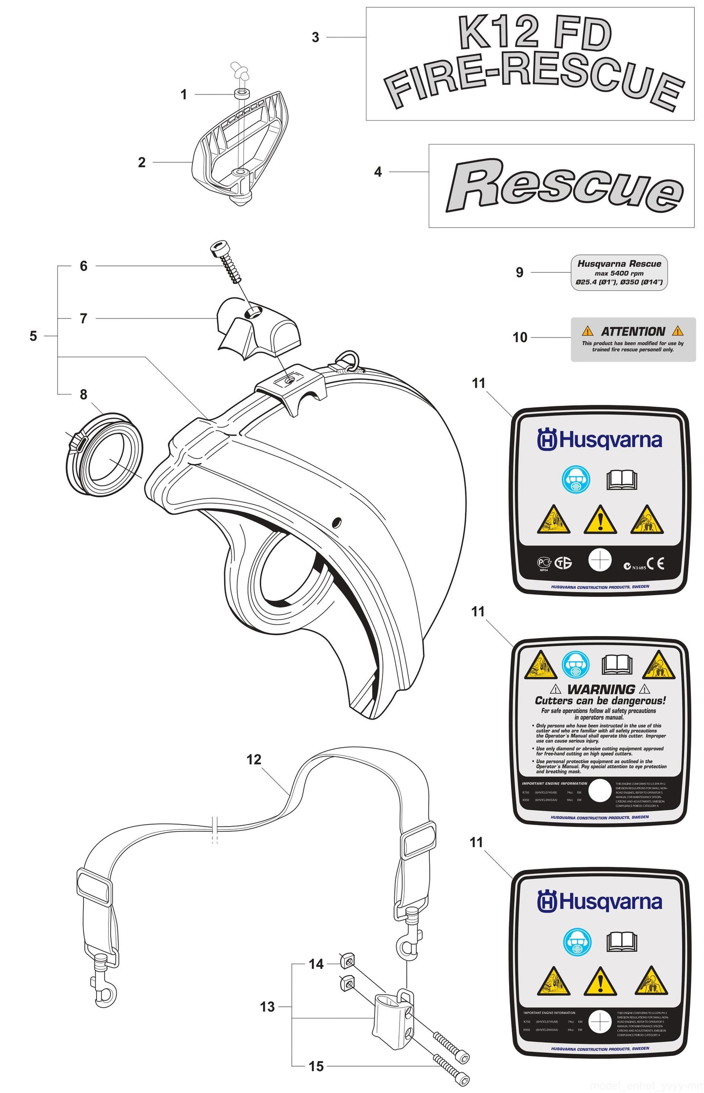 K950 Rescue Assembly Parts