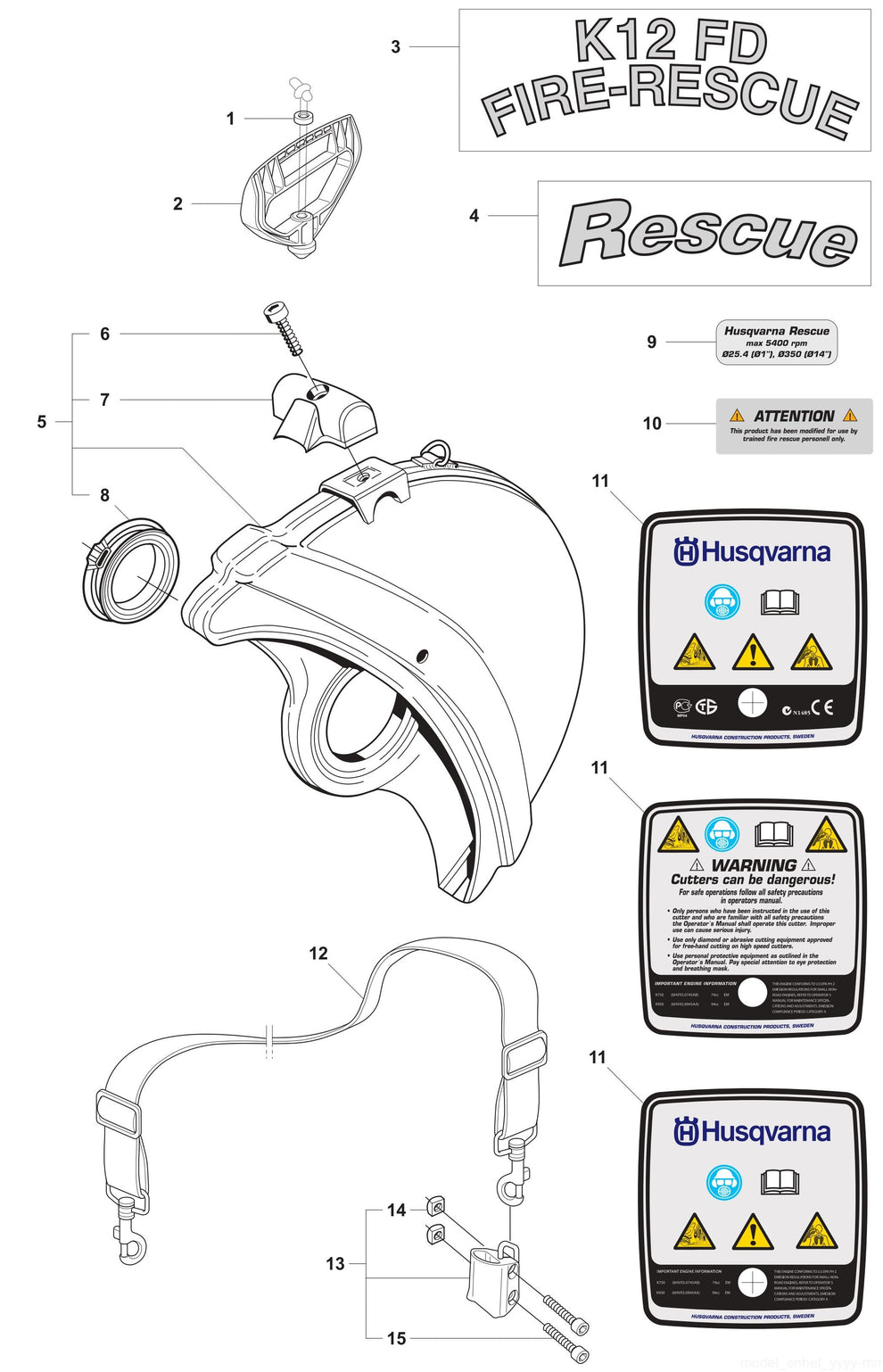 K950 Rescue Assembly Parts