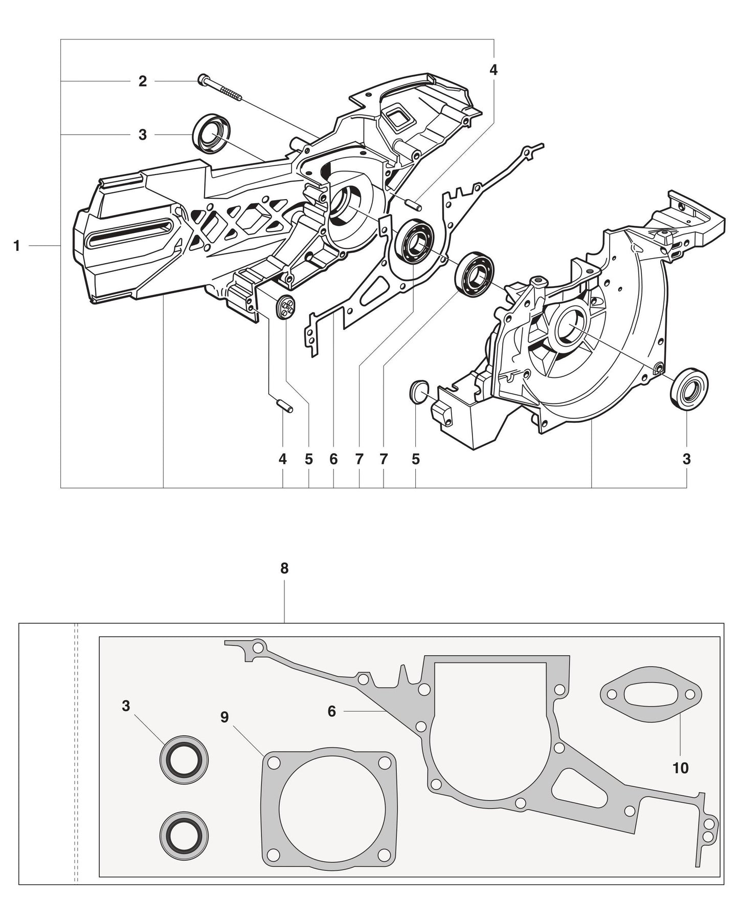 K950 Crankcase Assembly Parts