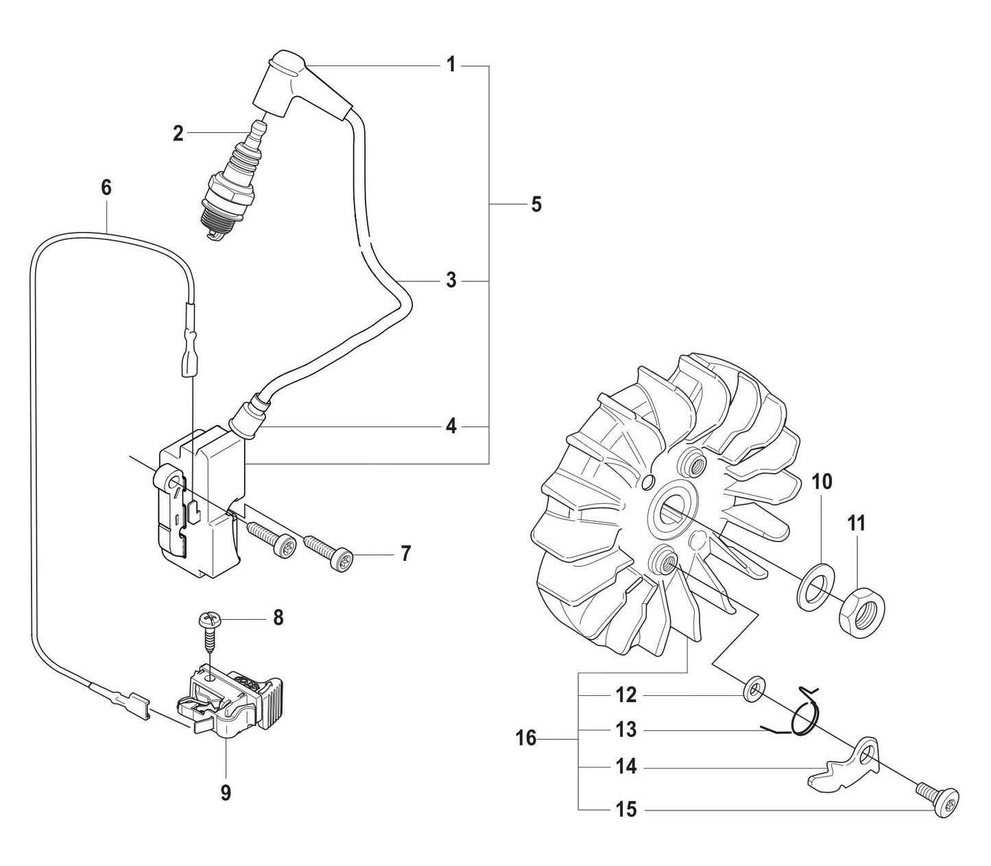 K960 Ignition System Assembly Parts By Husqvarna