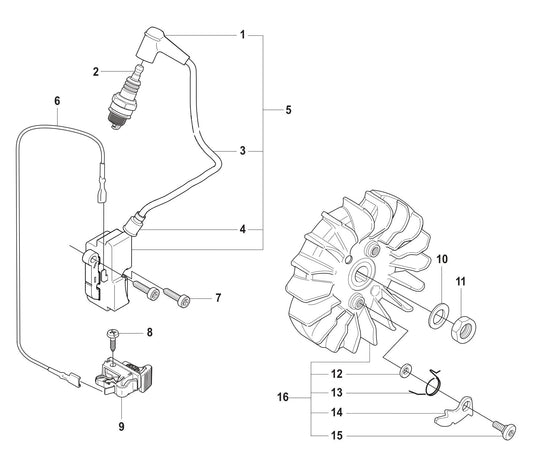 K960 Ignition System Assembly Parts By Husqvarna