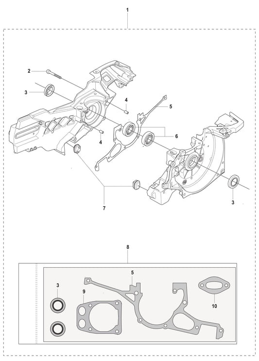 K960 Crankcase Assembly Parts By Husqvarna