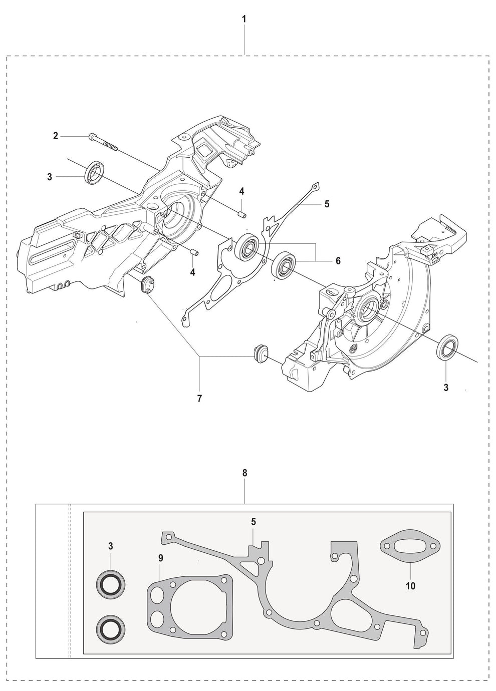 K960 Crankcase Assembly Parts By Husqvarna