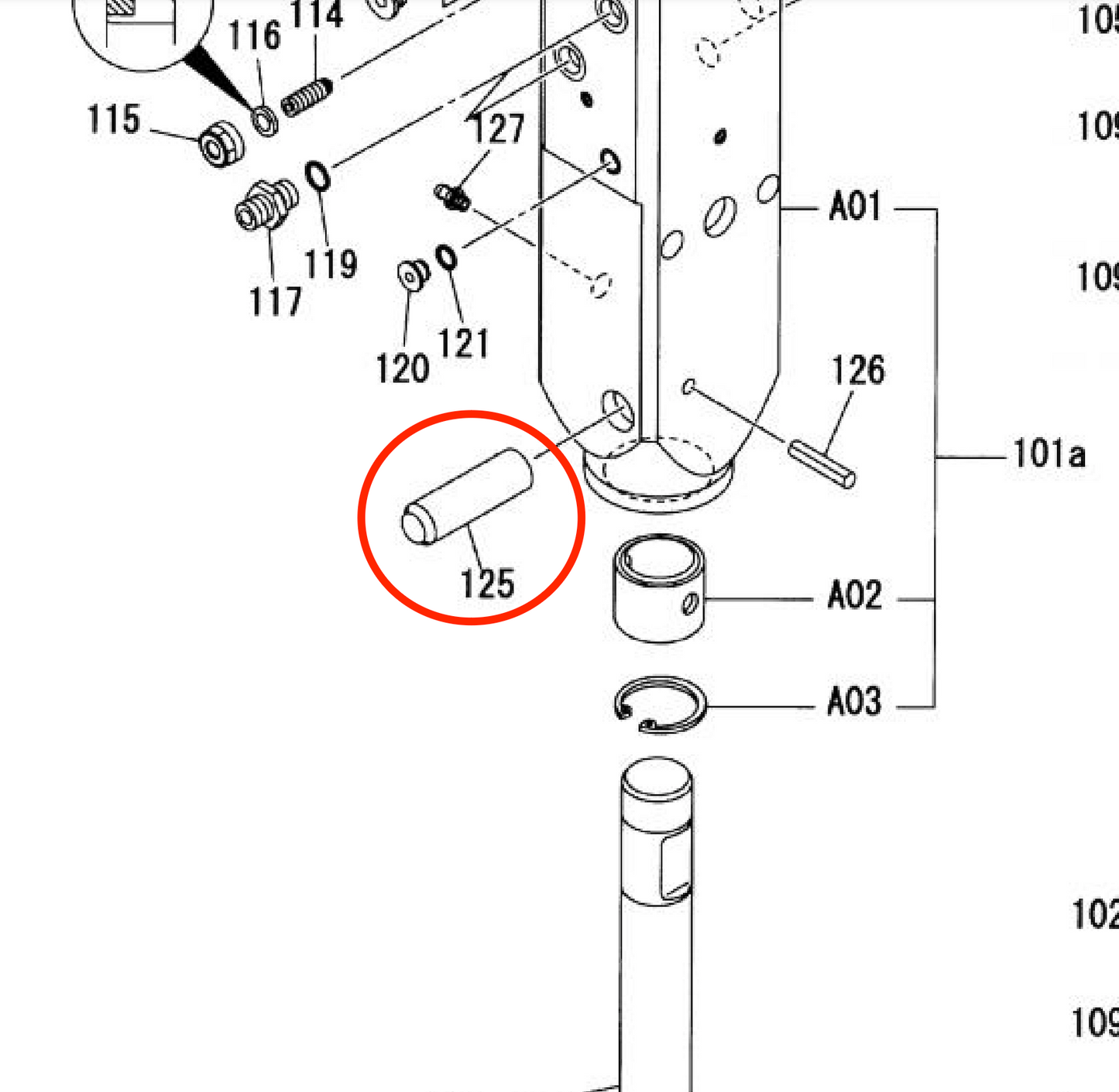 KF120206 Rod Pin for Fx15a Hydraulic Breaker by FRD (Kent)