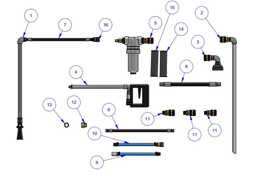 MPS9910 Power Sprayers t, Hose/Fitting for Tote Trailer Assembly Parts by Allen Engineering