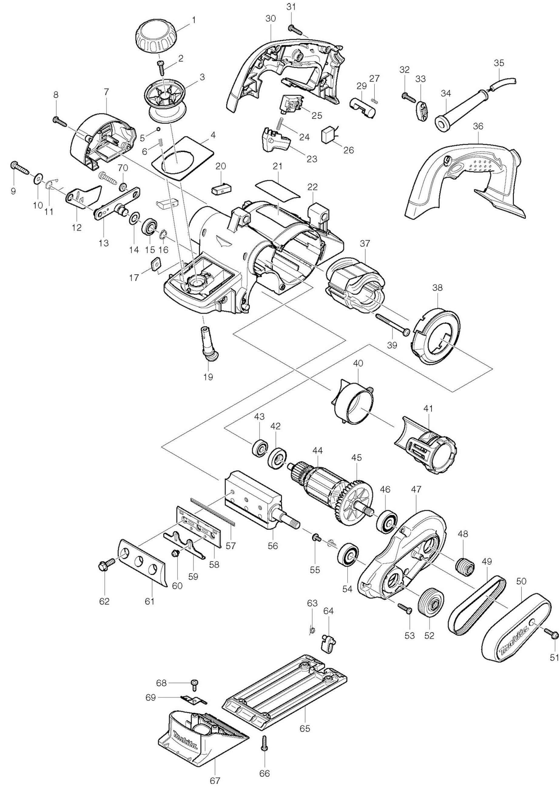 KP0810 Planer Assembly Parts By Makita