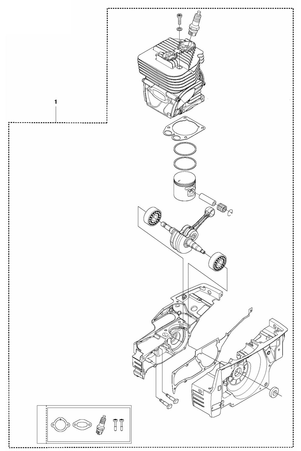 K1270 Short Block Assembly Parts by Husqvarna