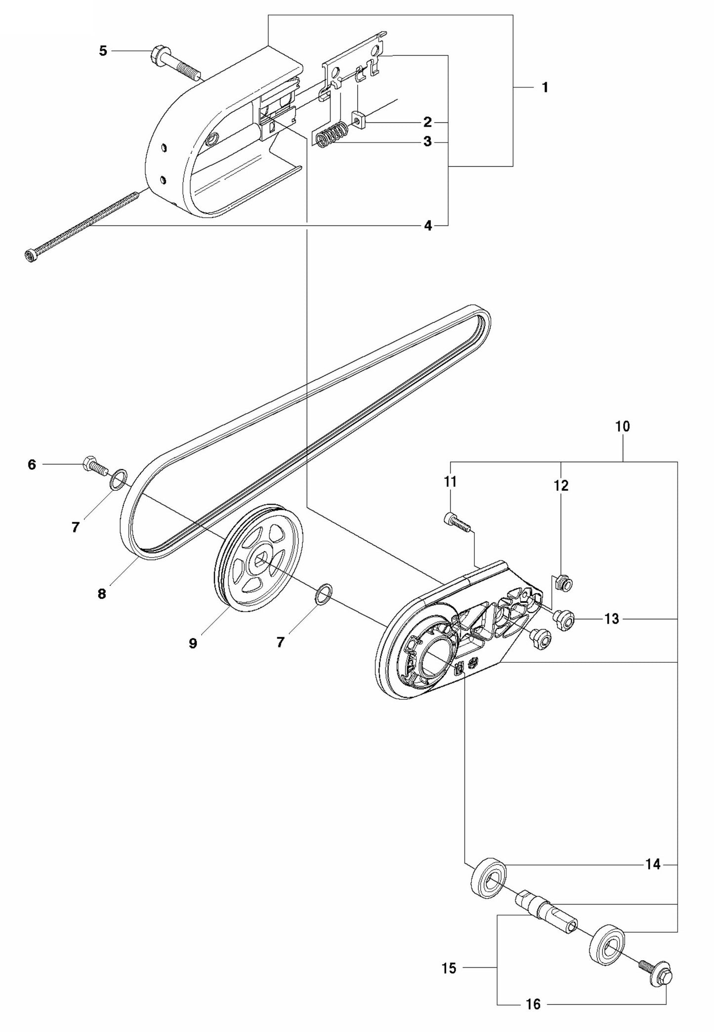 K1270 Belt Guard and Pulley Assembly Parts by Husqvarna