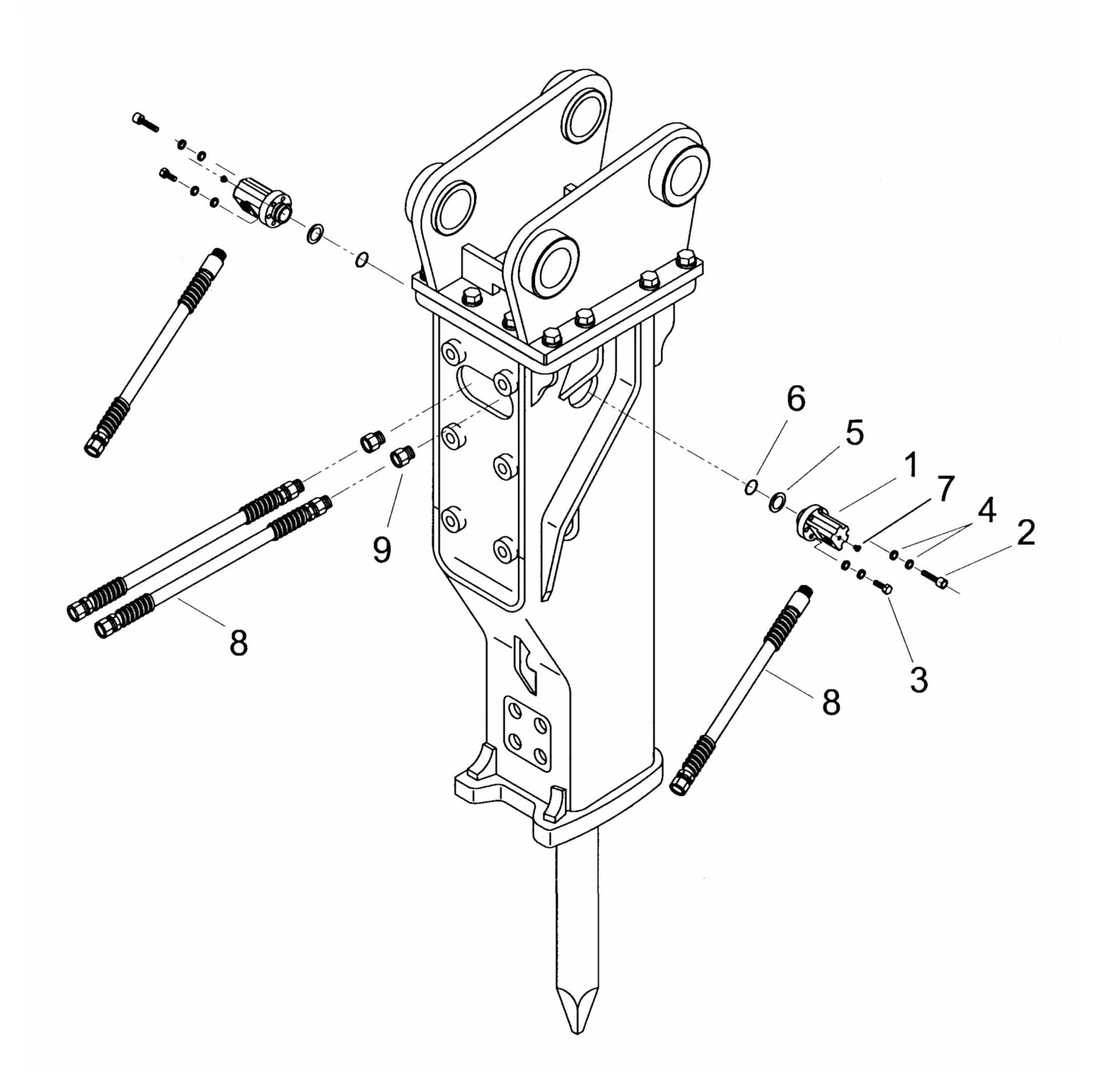 F19Qt (Serial No.3557 & Up) Hose Configurations Assembly Parts