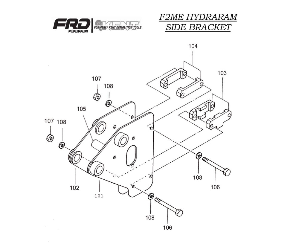 Kent F2ME Series Hydraulic Breaker Side Bracket Parts