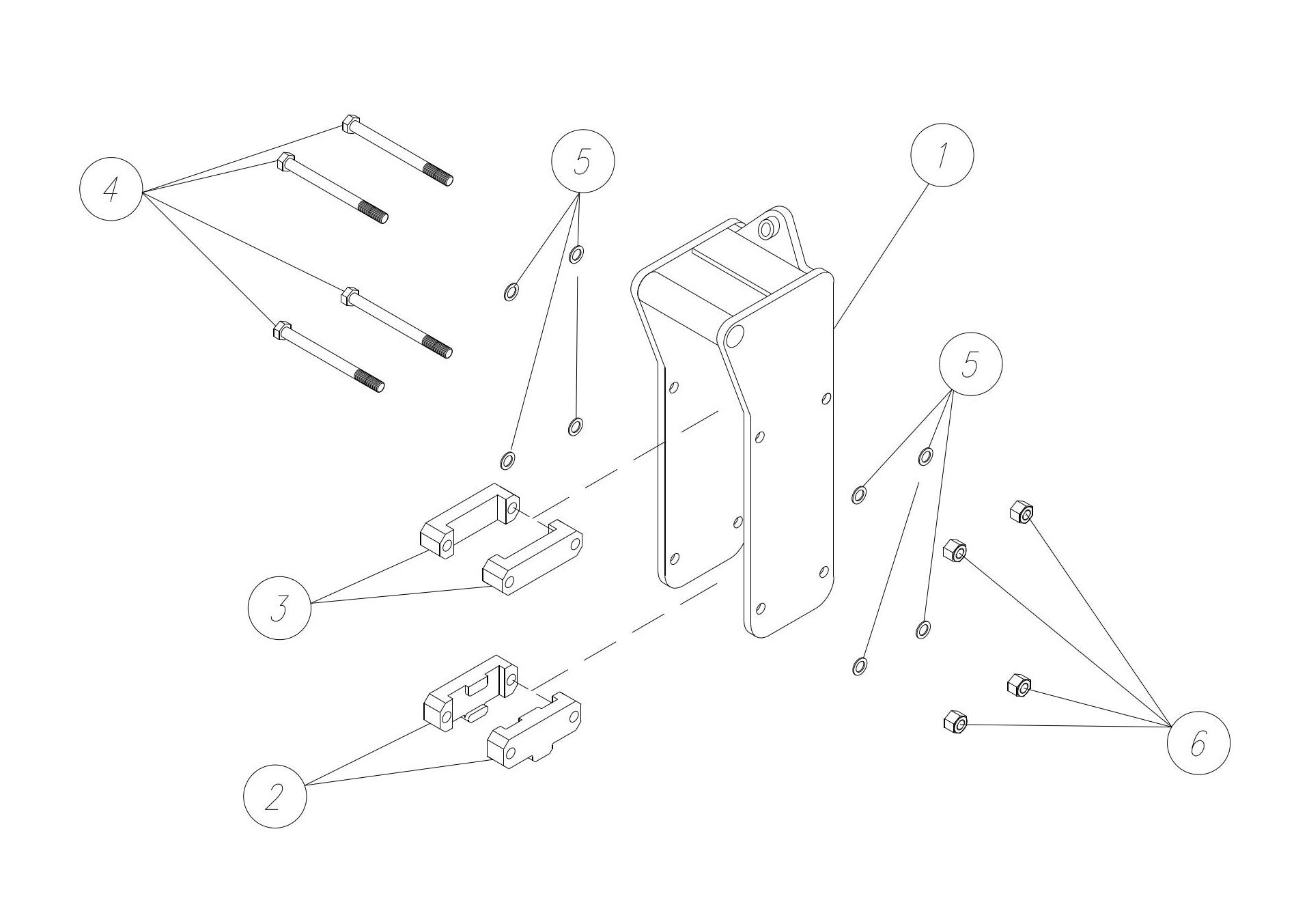F4 TLB Side Plate Version (Serial No.5001-& Up) CP 027 Mounting Bracket Assembly Parts