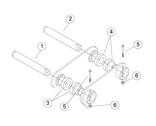 F4 TLB Side Plate Version (Serial No.5001-& Up) Mounting Pin Kit Assembly Parts