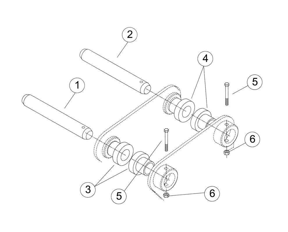 F4 TLB Side Plate Version (Serial No.5001-& Up) Mounting Pin Kit Assembly Parts