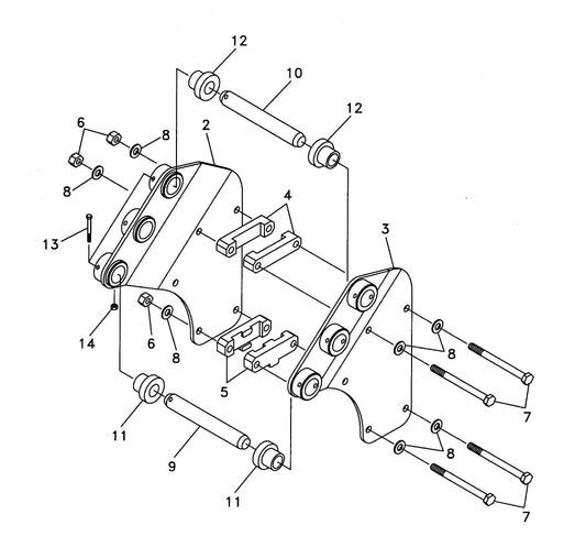 F4 TLB Side Plate Version (Serial No.5001-& Up) Standard Mounting Assembly Parts