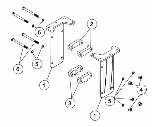 F5 Three-Boss TLB Versions (Serial No.5001 & Up) Flange Side Plate Mounting Assembly Parts